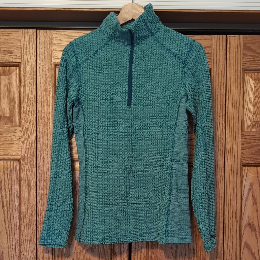 Columbia Teal Waffle Knit Pullover Women's XS